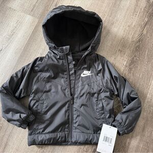NWT- Toddler Boy 2T, Black lightweight, fleece lined, Nike Jacket